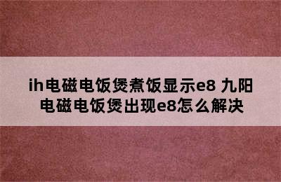 ih电磁电饭煲煮饭显示e8 九阳电磁电饭煲出现e8怎么解决